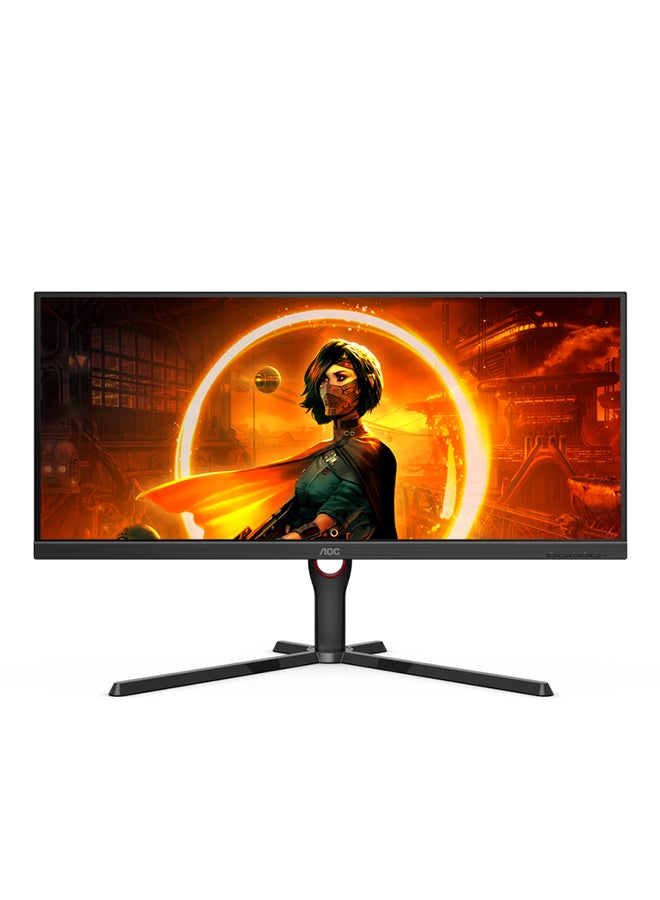 AOC - U34G3XM 34-Inch (WQHD)  (VA) Gaming Monitor, 3440x1440(QHD), 144Hz, 1 ms, HDR10 Mode Visual Enhancement, HDMI 2.0 x 2, DisplayPort 1.4 × 1, Adaptive Sync Anti-tearing Technology Black/Red - Image 1