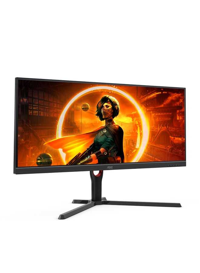 AOC - U34G3XM 34-Inch (WQHD)  (VA) Gaming Monitor, 3440x1440(QHD), 144Hz, 1 ms, HDR10 Mode Visual Enhancement, HDMI 2.0 x 2, DisplayPort 1.4 × 1, Adaptive Sync Anti-tearing Technology Black/Red - Image 1