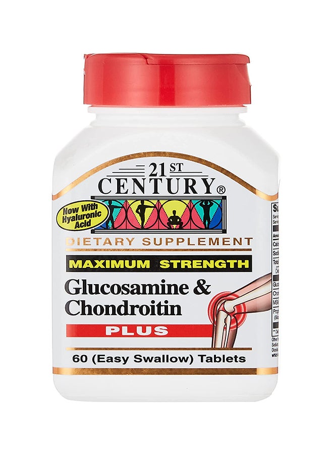 21st CENTURY - Glucosamine & Chondroitin Plus 60 Easy Swallow Tablets - Image 1