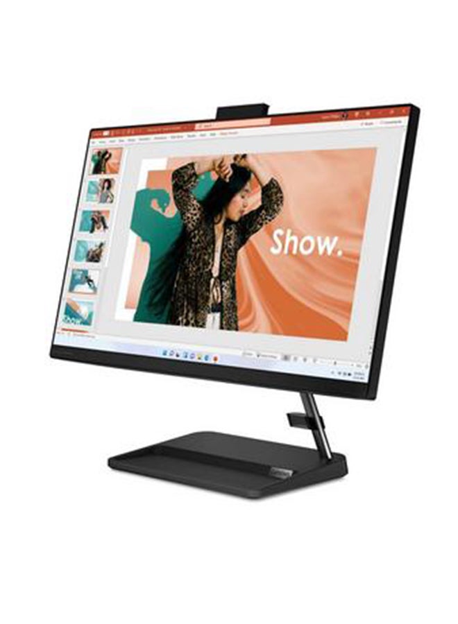 Lenovo - Ideacentre AIO 3 All-In-One With Touch Full HD 23.8-Inch Display, Core i3-1220P Processor/8GB RAM/512GB SSD/Windows 11/Integrated Intel UHD Graphics Card English/Arabic Black - Image 1