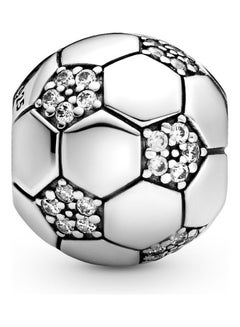 PANDORA 925 Sterling Silver Cubic Zirconia Studded Football Design Charm  - Image 2