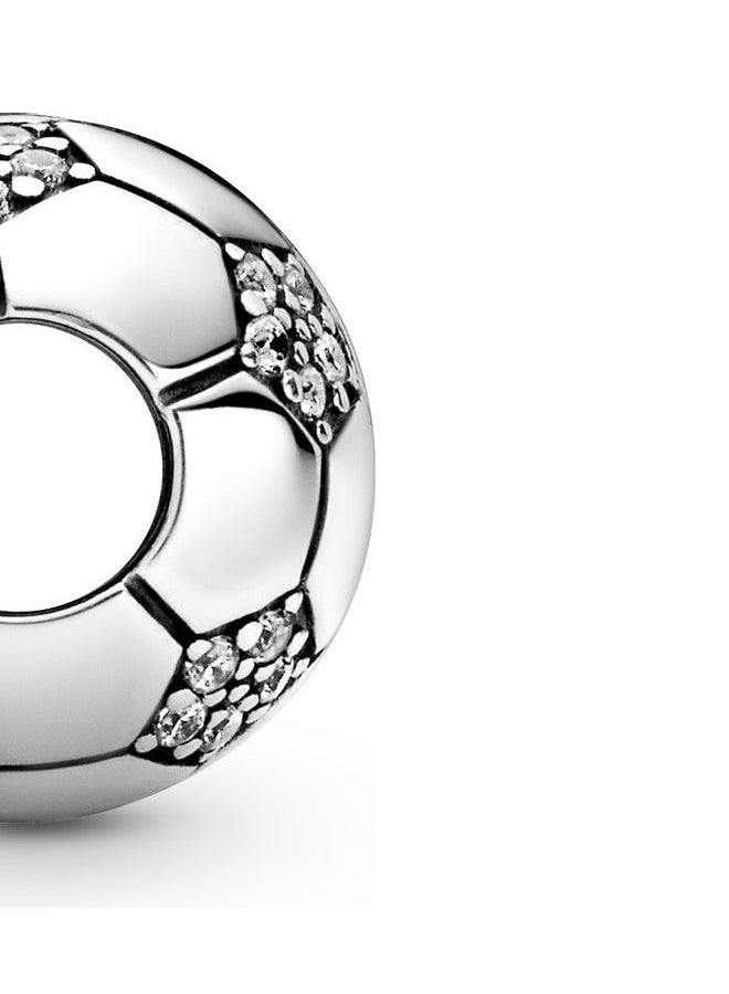 PANDORA 925 Sterling Silver Cubic Zirconia Studded Football Design Charm  - Image 4