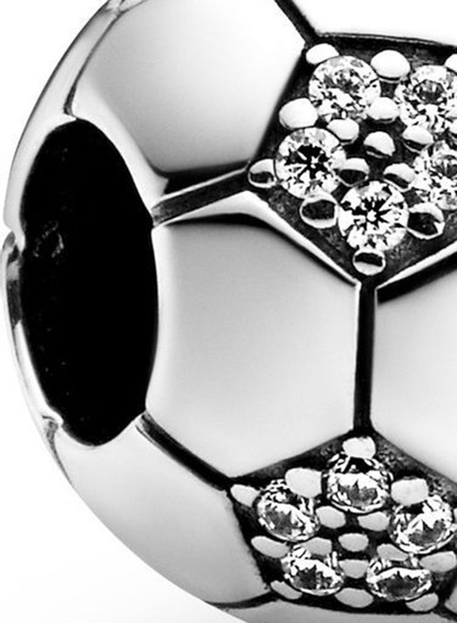 PANDORA - 925 Sterling Silver Cubic Zirconia Studded Football Design Charm - Image 1