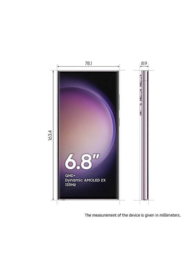 Samsung Galaxy S23 Ultra 5G Dual SIM Lavender 12GB RAM 256GB  - Middle East Version  - Image 2