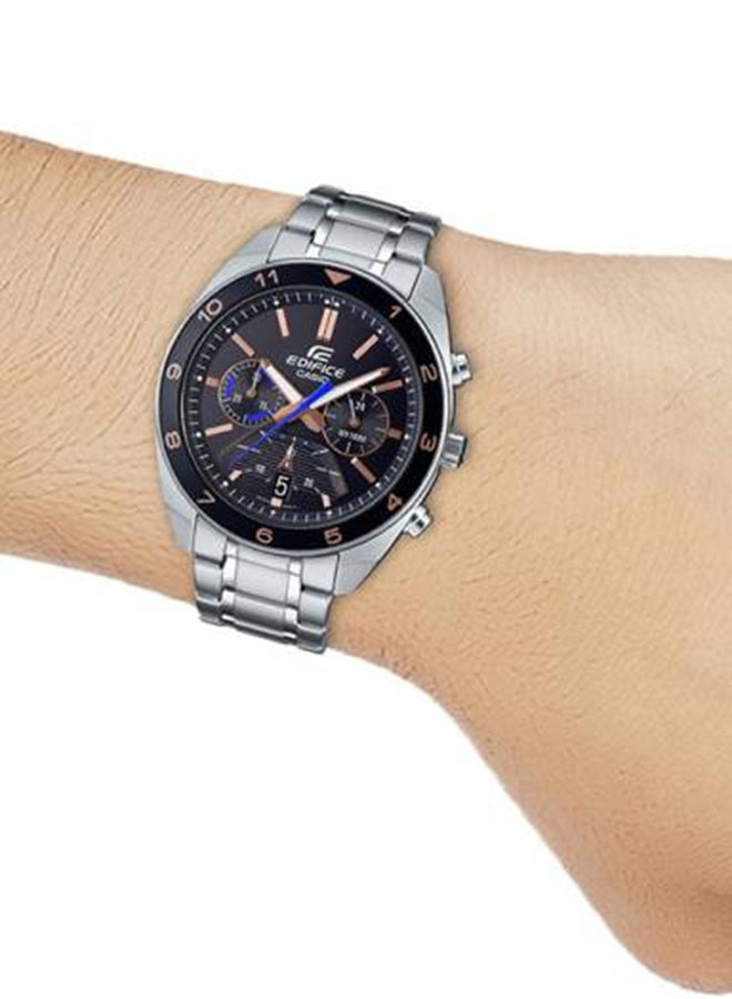 كاسيو ساعة يد كرونوغراف بسوار من الإستانلس ستيل طراز EFV-590D-1AVUDF - 51 مم - فضي للرجال - Image 5