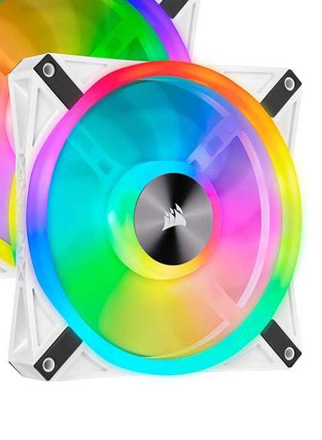 CORSAIR - QL Series iCUE QL140 RGB 140mm RGB LED PWM Fan With Dual Fan Kit with Lighting Node Core White - Image 1