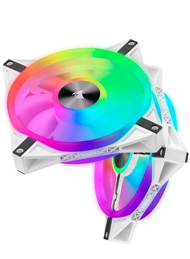 CORSAIR - QL Series iCUE QL140 RGB 140mm RGB LED PWM Fan With Dual Fan Kit with Lighting Node Core White - Image 1
