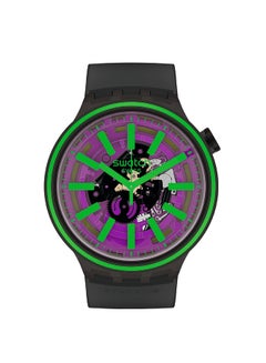 Swatch Pink Taste Black  Silicon Strap Watch  - Image 1