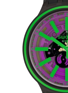 Swatch Pink Taste Black  Silicon Strap Watch  - Image 4