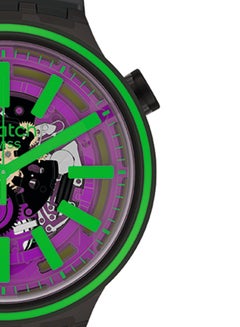 Swatch Pink Taste Black  Silicon Strap Watch  - Image 3