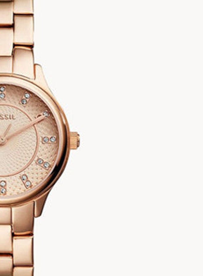 FOSSIL Women's Modern Sophisticate Three-HAnd -Tone Stainless Steel Watch BQ1571 - 30 mm - Rose Gold  - Image 4