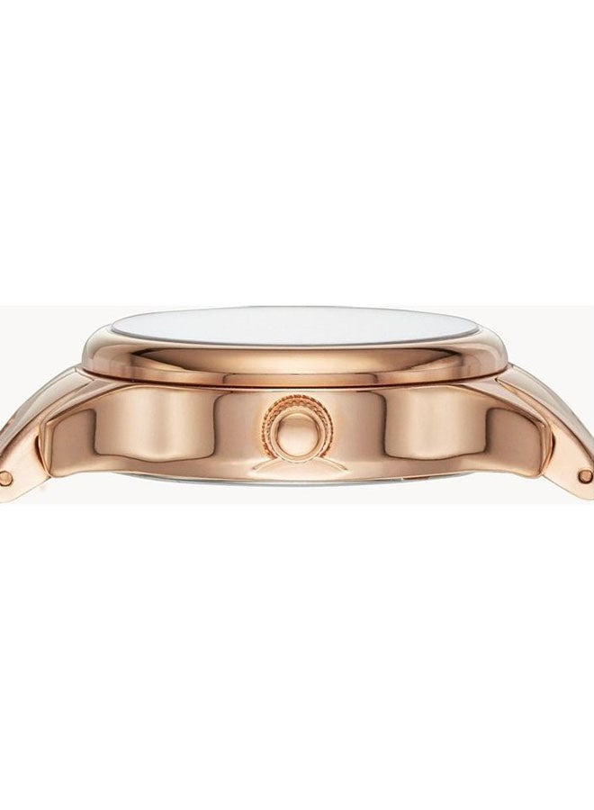 FOSSIL Women's Modern Sophisticate Three-HAnd -Tone Stainless Steel Watch BQ1571 - 30 mm - Rose Gold  - Image 5