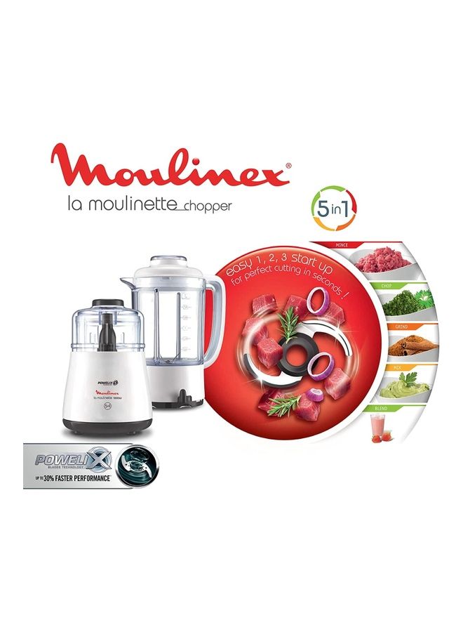 Moulinex - Moulinex La Moulinette Chopper With Blender 1000.0 W DPA241EG white - Image 1