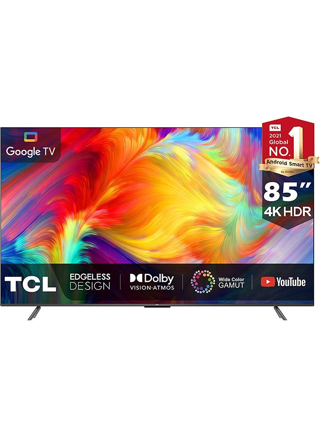 TCL 85 Inch 4K Ultra HD Smart Google TV With Hands-Free Voice Control, Dolby Vision And Atmos, HDR 10, Built-In Chromecast Google Assistant, 60HZ MEMC 85P735 Black  - Image 1