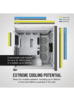 CORSAIR 5000D Airflow Tempered Glass, 2 x USB 3.0 / 1 x USB 3.1 Type-C / Audio In&Out, Radiator 360mm, Steel / Plastic / Tempered Glass, Mid-Tower ATX PC Case - White | CC-9011211-WW  - Image 5