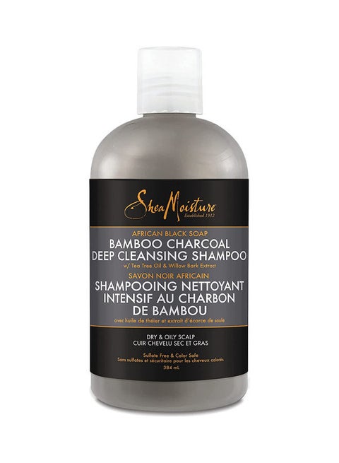 African Black Soap Bamboo Charcoal Deep Cleansing Shampoo 384ml