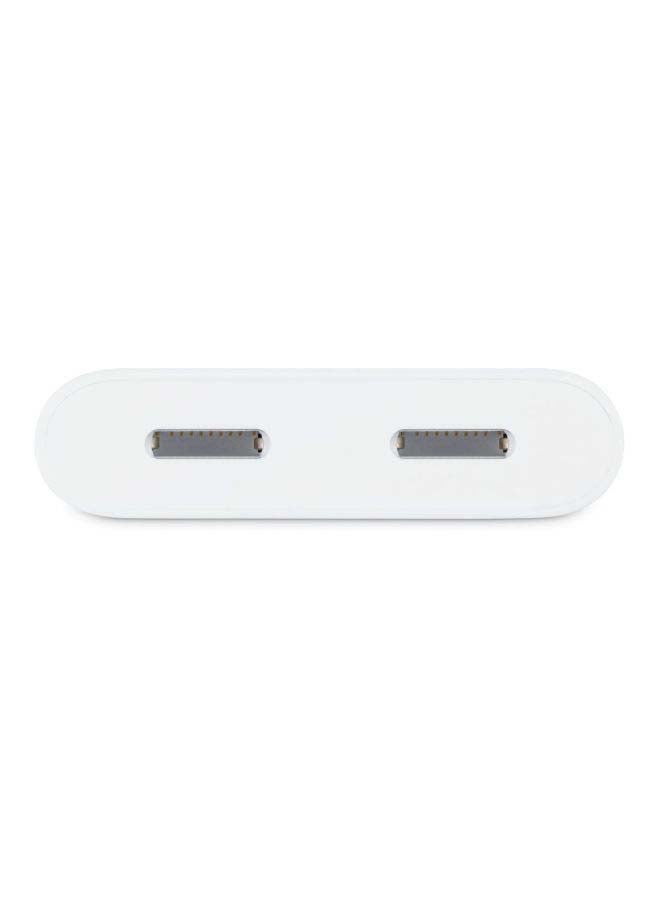belkin - MFi Certified Lightning Charging With  Dual Functionality Adapter For iPhone And iPad Pass Audio Headphones White - Image 1