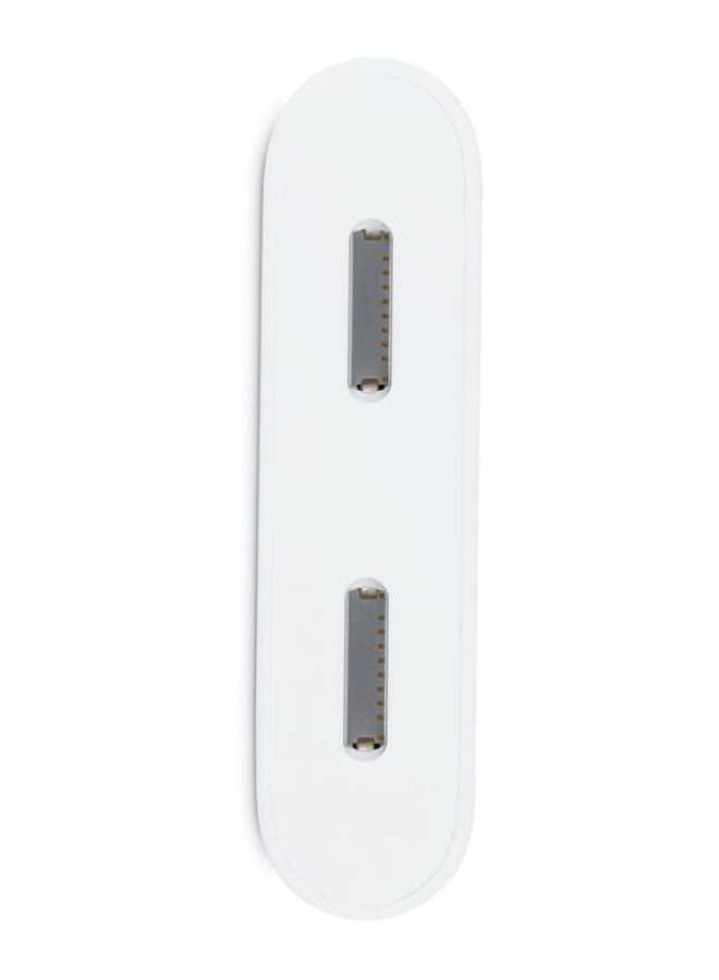 belkin - MFi Certified Lightning Charging With  Dual Functionality Adapter For iPhone And iPad Pass Audio Headphones White - Image 1