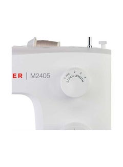 SINGER Portable Sewing Machine, 8 Built-In Stitches, 4 Step Buttonhole, Foot Controller, Stitch Selection Dial, LED Light, Adjustable Stitch Length, Free Arm, Accessories Kit SGM-M2405 White/Silver  - Image 4