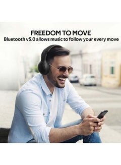 PROMATE Bluetooth Headphone, Over-Ear Deep Bass Wired/Wireless Headphone with Long Playtime, Hi-Fi Sound, Built-In Mic, On-Ear Controls, Soft Earpads, MicroSD Card Slot and AUX Port For iPhone, Samsung, iPad Pro, LaBoca Black/Blue Black  - Image 3