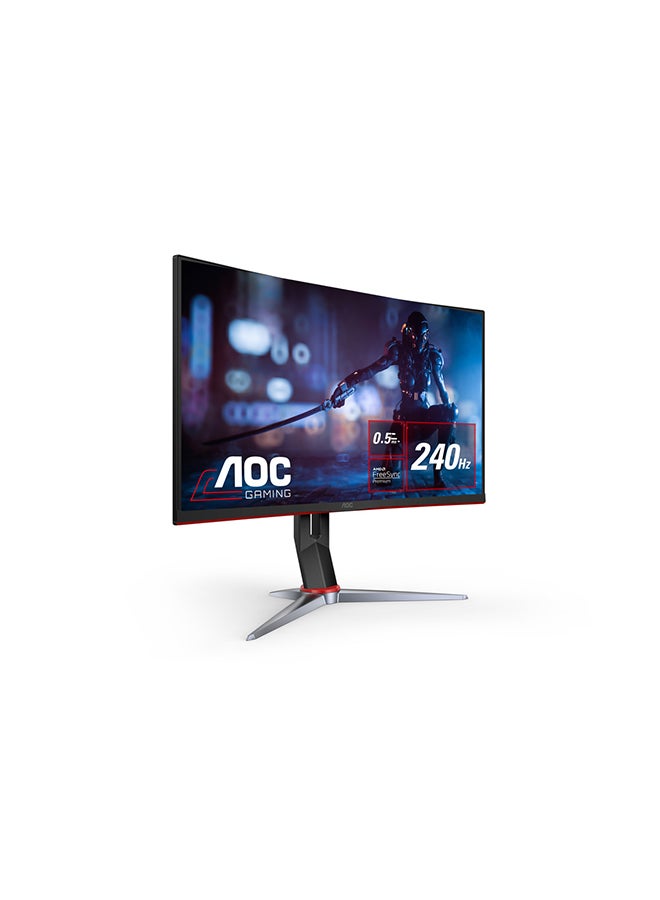 AOC - C27G2Z 27-Inch (VA / 1500R) Curved Gaming Monitor, 1920 × 1080 (FHD), 240Hz, 0.5ms, HDR Mode Visual Enhancement, HDMI 2.0 x 2, DisplayPort 1.2 x 1, FreeSync Premium tear-free immersion 27inch Black/Red - Image 1