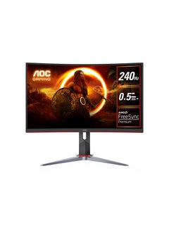 C27G2Z 27-Inch (VA / 1500R) Curved Gaming Monitor, 1920 × 1080 (FHD), 240Hz, 0.5ms, HDR Mode Visual Enhancement, HDMI 2.0 x 2, DisplayPort 1.2 x 1, FreeSync Premium tear-free immersion 27inch Black/Red