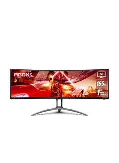 AG493UCX2 AGON 49-Inch (VA / 1800R) 5K Curved Gaming Monitor,SuperWide 32:9, 5120 × 1440 (DQHD), 165Hz, 1ms, HDMI 2.0x3, DisplayPort 1.4x1, USB-C×1, USB 3.2 Gen1 x 3, DisplayHDR400, FreeSync Premium tear-free immersion Black & Grey