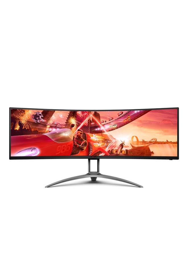 AOC - AG493UCX2 AGON 49-Inch (VA / 1800R) 5K Curved Gaming Monitor,SuperWide 32:9, 5120 × 1440 (DQHD), 165Hz, 1ms, HDMI 2.0x3, DisplayPort 1.4x1, USB-C×1, USB 3.2 Gen1 x 3, DisplayHDR400, FreeSync Premium tear-free immersion Black & Grey - Image 1