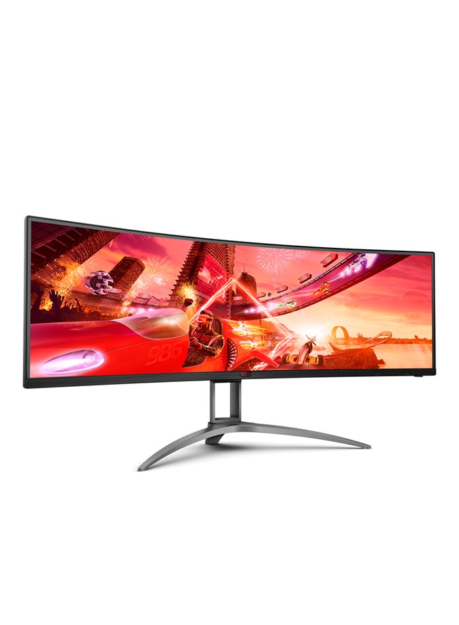 AOC - AG493UCX2 AGON 49-Inch (VA / 1800R) 5K Curved Gaming Monitor,SuperWide 32:9, 5120 × 1440 (DQHD), 165Hz, 1ms, HDMI 2.0x3, DisplayPort 1.4x1, USB-C×1, USB 3.2 Gen1 x 3, DisplayHDR400, FreeSync Premium tear-free immersion Black & Grey - Image 1