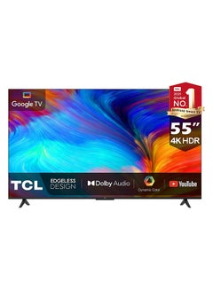 55-Inch 4K UHD Smart TV, Built in receiver, Google TV with Built-in Chromecast & Google Assistance, Hands-Free Voice Control, Dolby Audio, HDR10 & Micro Dimming Technology, Edgeless Design. 55P635 Black 55P635 Black
