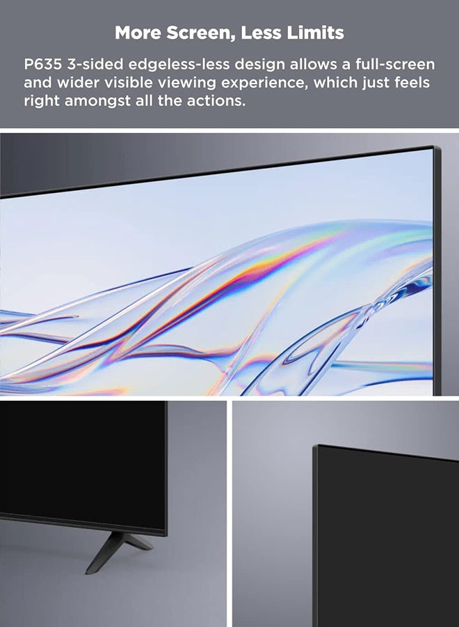 TCL - 55-Inch 4K UHD Smart TV, Built in receiver, Google TV with Built-in Chromecast & Google Assistance, Hands-Free Voice Control, Dolby Audio, HDR10 & Micro Dimming Technology, Edgeless Design. 55P635 Black 55P635 Black - Image 1