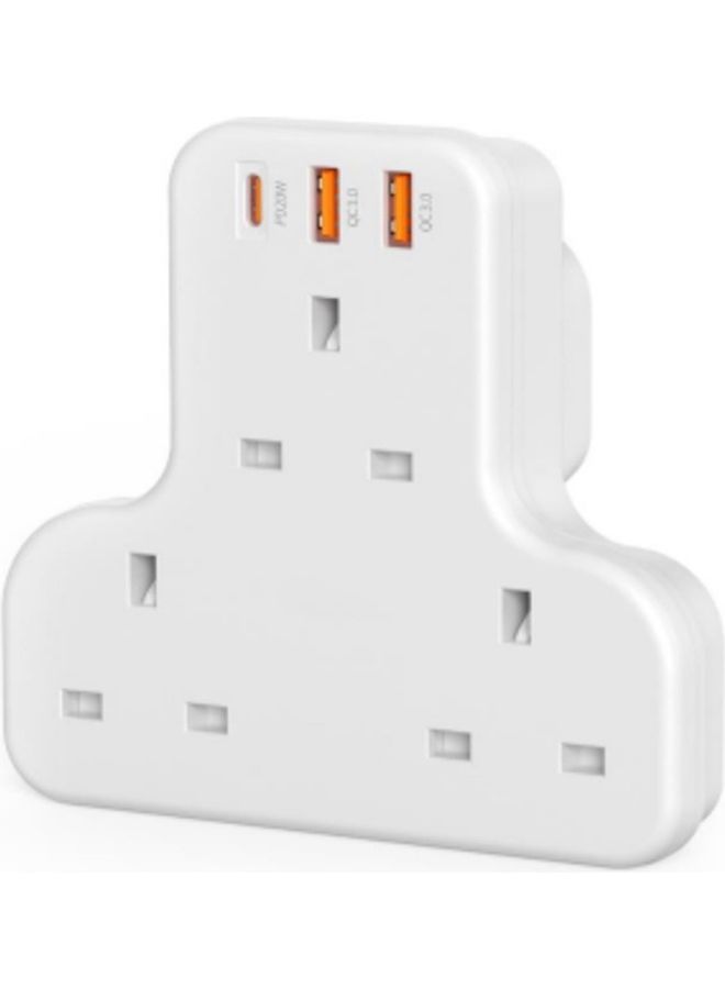 RAVPOWER 3 Port Charger With 3 AC Plug White  - Image 3