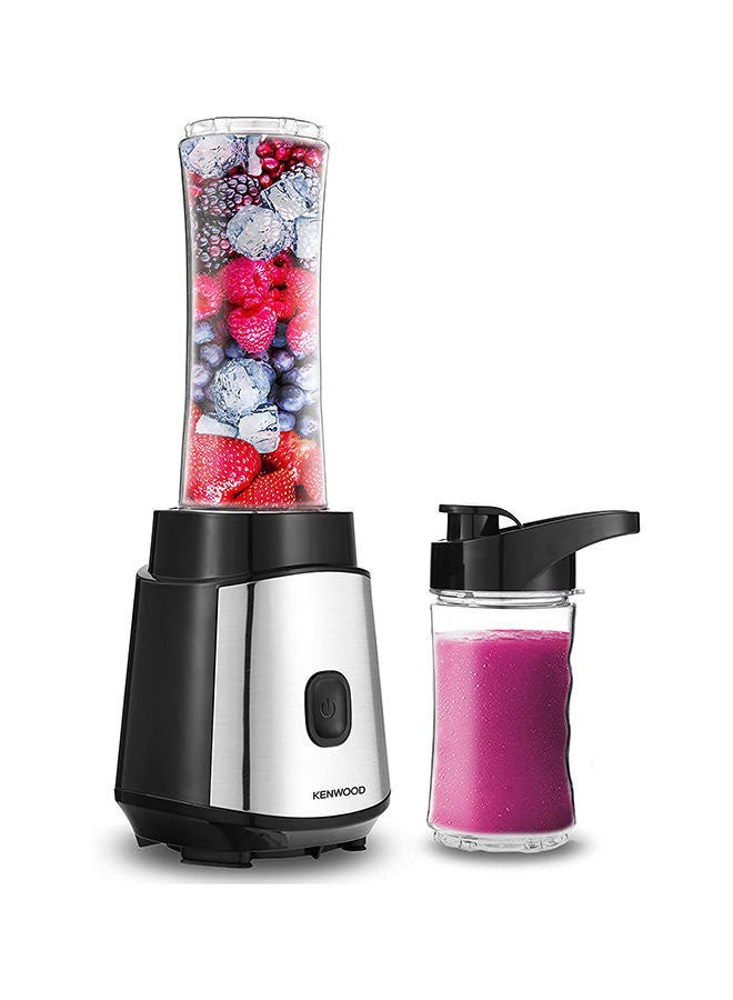 KENWOOD Personal Blender Smoothie Maker  With  &  Tritan Smoothie2Go Bottle and Lid, Ice Crush Function 350 W BLM05.A0BK Silver/Black 