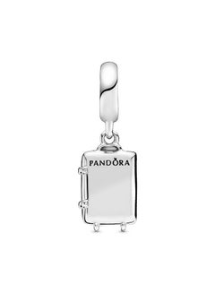 PANDORA Sterling Silver Suitcase Cubic Zirconia Dangle Charm  - Image 2