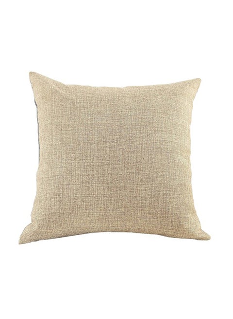 square Linen Decorative Cushions Solid Design Light Beige 45x45cm