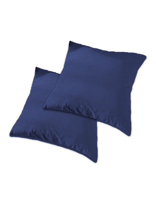 REGAL IN HOUSE 2 Pieces Velvet Soft Decorative Cushion Set Solid Design velvet Dark Blue 45 x 45cm  - Image 1
