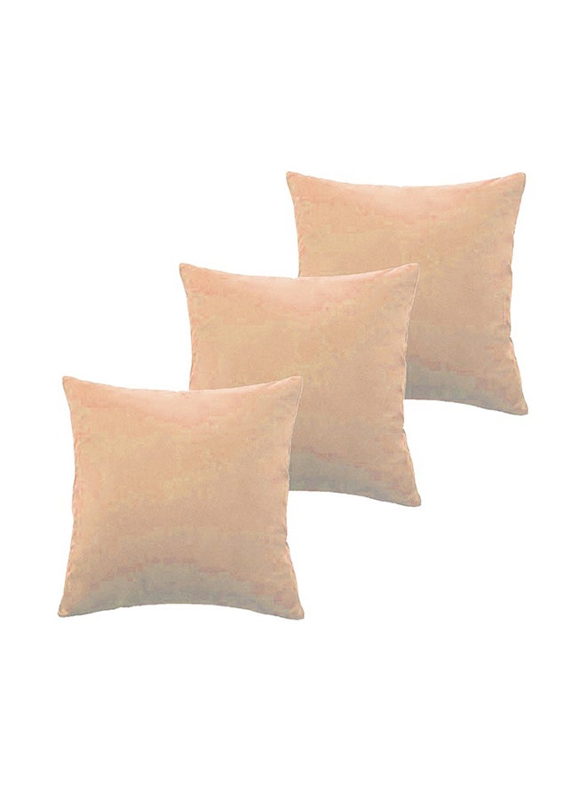 REGAL IN HOUSE - 5 Pieces Velvet Soft Decorative Cushion Set Solid Design Velvet Beige 45 x 10 x 45cm - Image 1