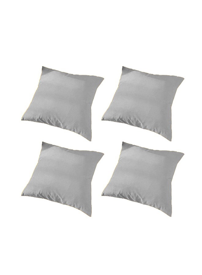 REGAL IN HOUSE 4 Pieces Velvet Soft Decorative Cushion Set Solid Design Velvet Gray 45x45centimeter  - Image 1