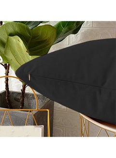 REGAL IN HOUSE 5 Pieces Velvet Soft Decorative Cushion Set Solid Design polyester Black 45x45cm  - Image 3