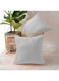 REGAL IN HOUSE 5 Pieces Velvet Soft Decorative Cushion Set Solid Design velvet Gray 45 x 45cm  - Image 2