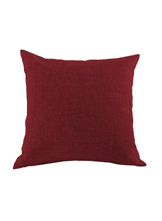 REGAL IN HOUSE square Linen Decorative Cushions Solid Design Linen Burgundy 45 x 45centimeter  - Image 1