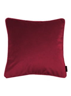square Velvet Soft Decorative Cushion Solid Design Velvet Burgundy 45 x 45centimeter