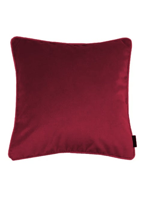 square Velvet Soft Decorative Cushion Solid Design Velvet Burgundy 45 x 45centimeter