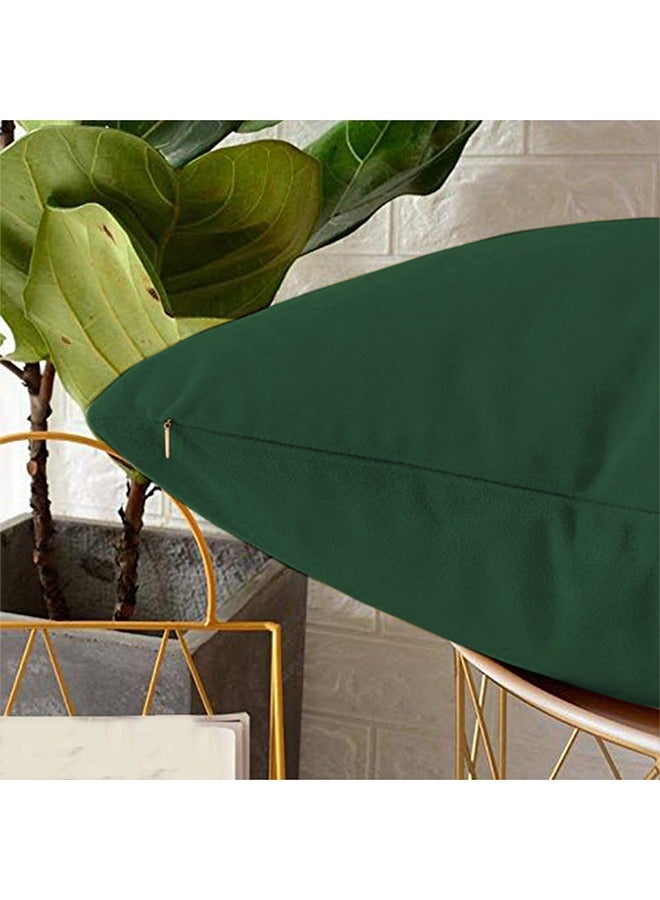 REGAL IN HOUSE square Velvet Soft Decorative Cushion Solid Design Velvet Dark Green 45x45cm  - Image 3