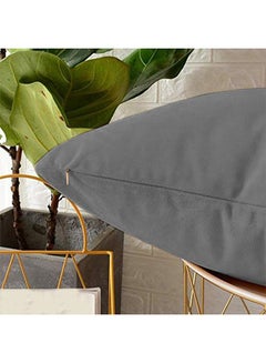 REGAL IN HOUSE square Velvet Soft Decorative Cushion Solid Design velvet Dark Gray 45 x 45cm  - Image 3