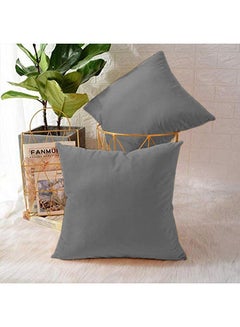 REGAL IN HOUSE square Velvet Soft Decorative Cushion Solid Design velvet Dark Gray 45 x 45cm  - Image 2