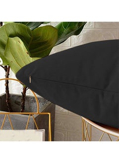 2 Pieces Velvet Soft Decorative Cushion Set Solid Design Black 45x45cm - v1675177353/N32901627A_3