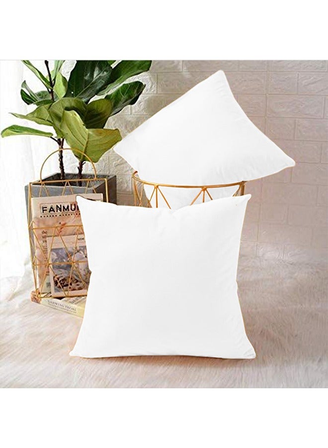 square Velvet Soft Decorative Cushion Solid Design White 45 x 45cm - v1675177364/N50165226A_2