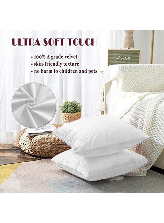 square Velvet Soft Decorative Cushion Solid Design White 45 x 45cm - v1675177364/N50165226A_4