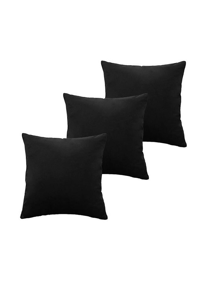 benefit 5 Pieces Velvet Soft Decorative Cushion Set Solid Design Black 45x45cm - Image 1
